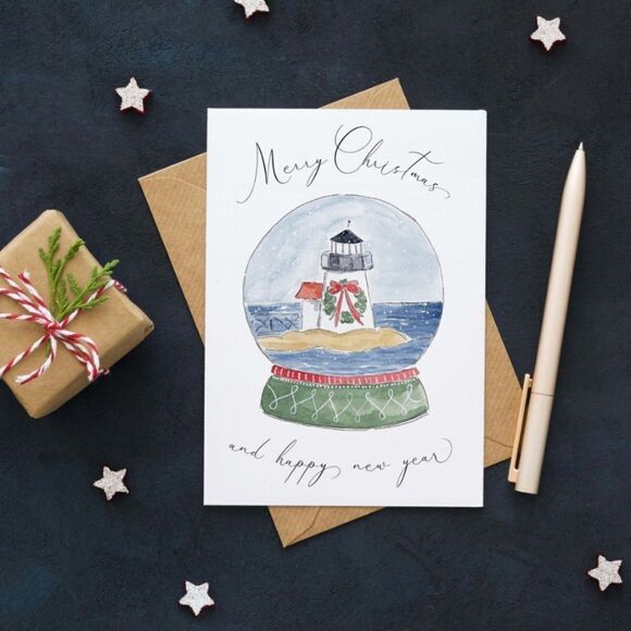 Nantucket Snowglobe Christmas Cards - Picture 3 of 6